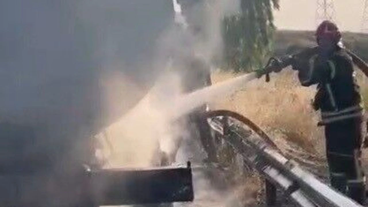 Osmaniye’de tankerin lastiklerinden çıkan yangın zeytin bahçesine sıçradı

